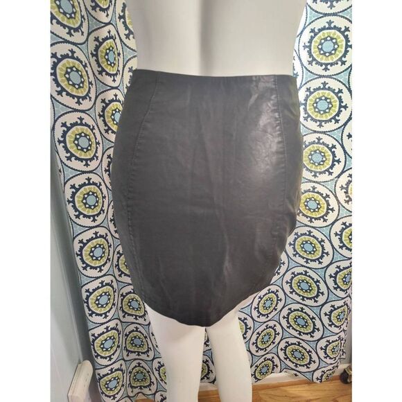 Free People Vegan Leather Snap Up Mini Skirt - Picture 3 of 4